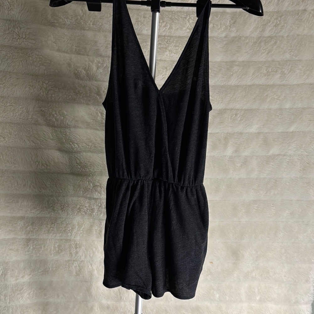 Pink Black Sleeveless Romper